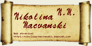 Nikolina Mačvanski vizit kartica